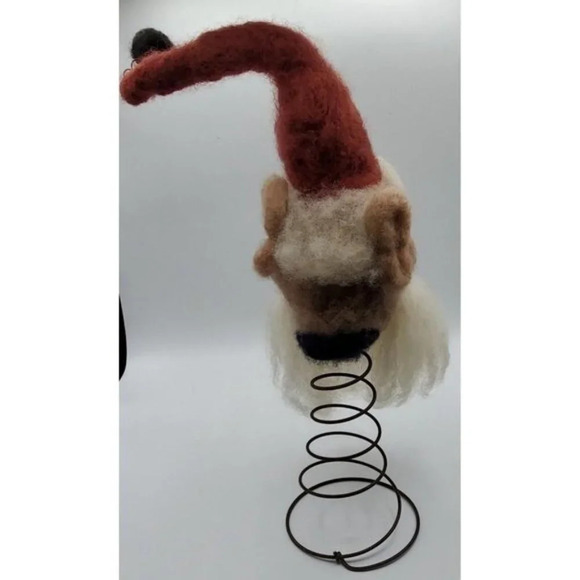 Needle Felted Man or Santa ? Beard & Hat DETAILED Tree Topper Table Decor - Picture 5 of 9